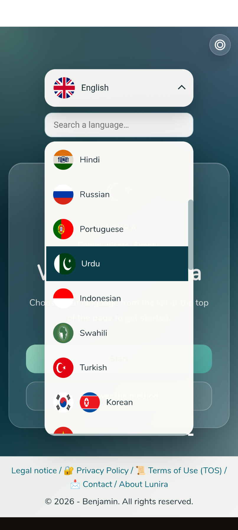 Lunira interface